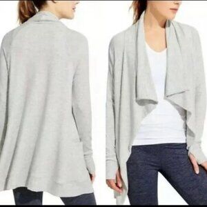 ATHLETA XS Oat Heather Studio Wrap Magnetic Closure Asymmetrical Modal
